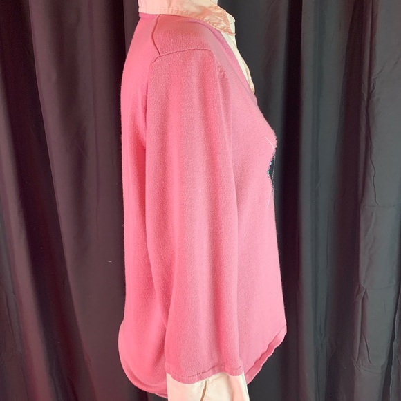 Notations pink argyle sweater size 1X - Picture 4 of 6